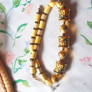 Hand painted coral necklace